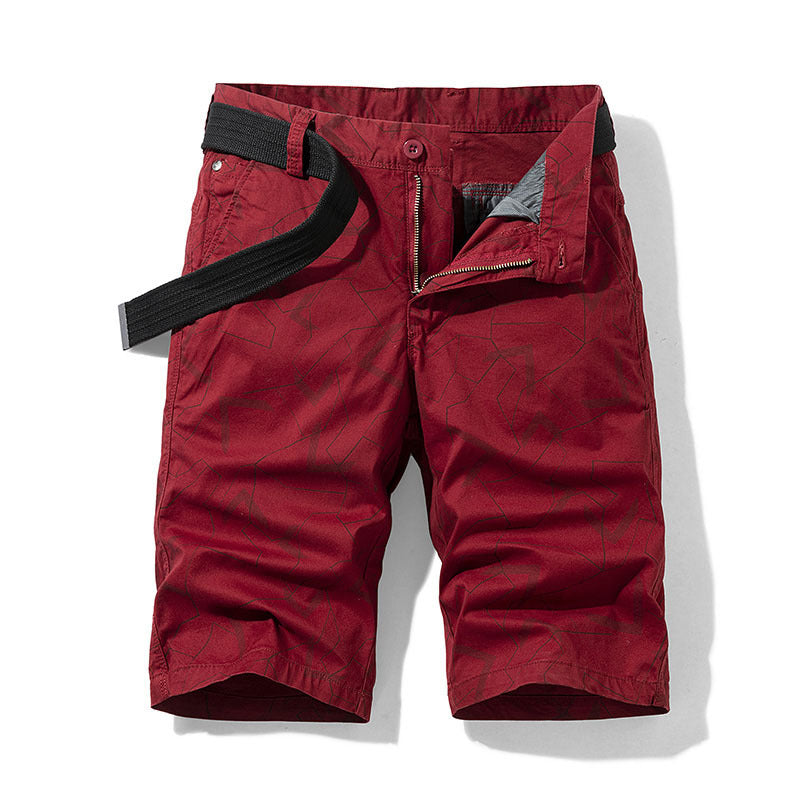 Max – Geometrisch Gedrukte Rechte Vrijetijdsshorts voor Heren