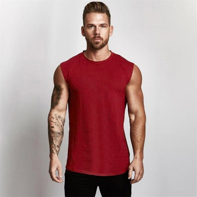 Dan – Mouwloos Heren Sportshirt van Katoen