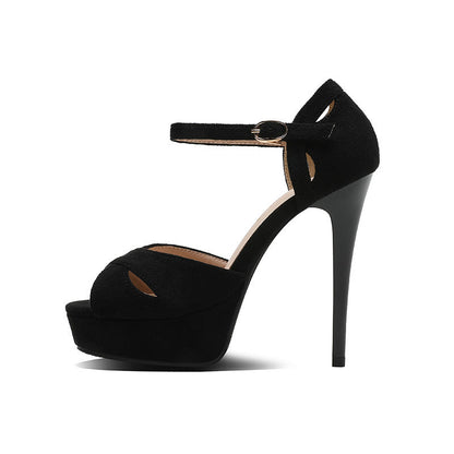 Julia – Stiletto Hoge Hakken met Open Neus en Plateauzool