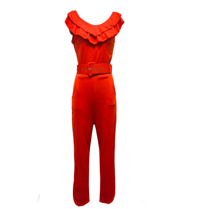 Fiona – Dames Jumpsuit met Ceintuur en Laagjesrok
