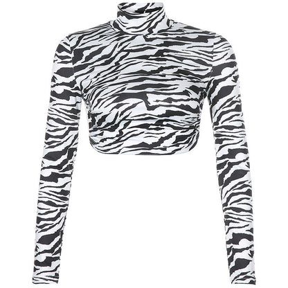 Ann – Rugloze Zebra-Print Crop-Top voor Dames
