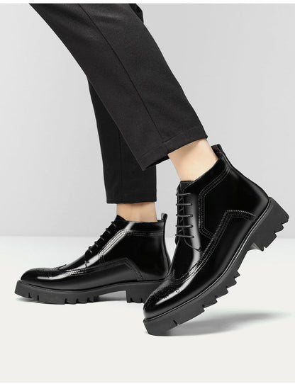Micheal – Dikke Zolen Britse High-Top Laarzen van Vegan Leer