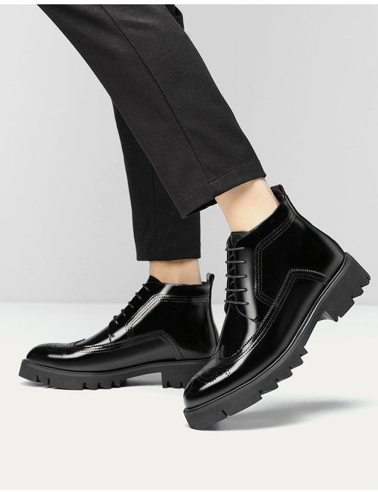 Micheal – Dikke Zolen Britse High-Top Laarzen van Vegan Leer