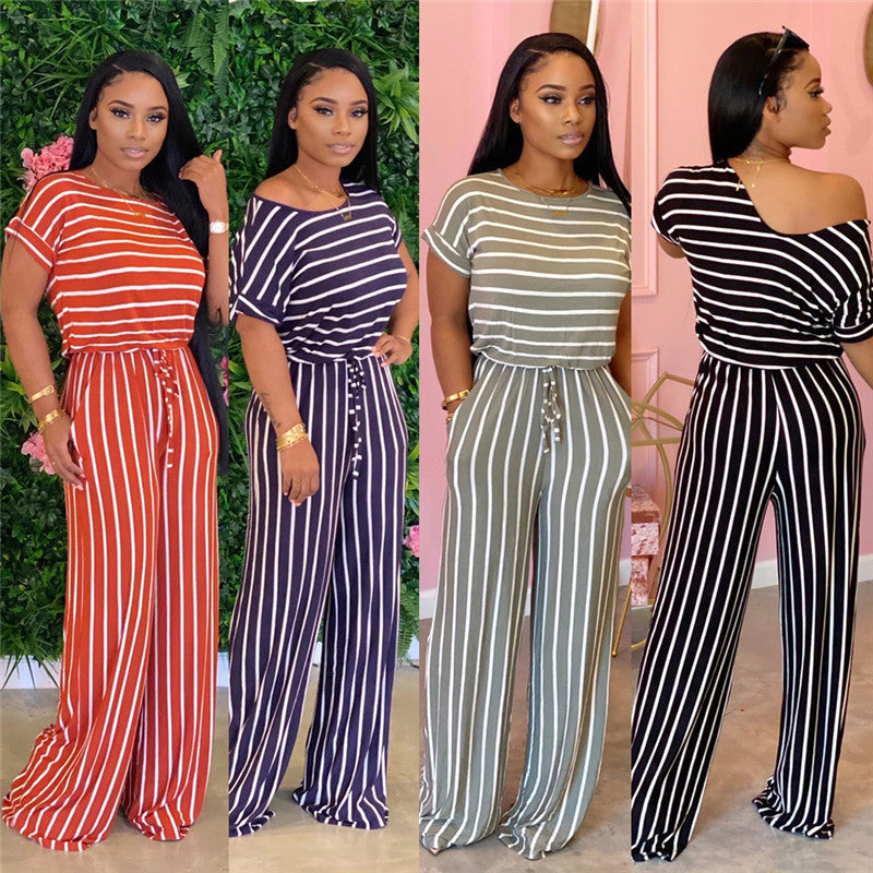 Kathryn – Elegante Dames Jumpsuit met Strepenpatroon
