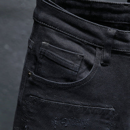 Barry – Nieuwe Herenjeans in Zuiver Zwart met Scheuren en Stretch