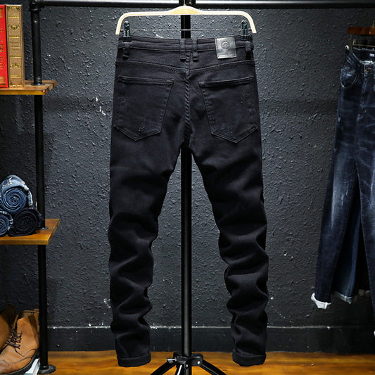 Barry – Nieuwe Herenjeans in Zuiver Zwart met Scheuren en Stretch