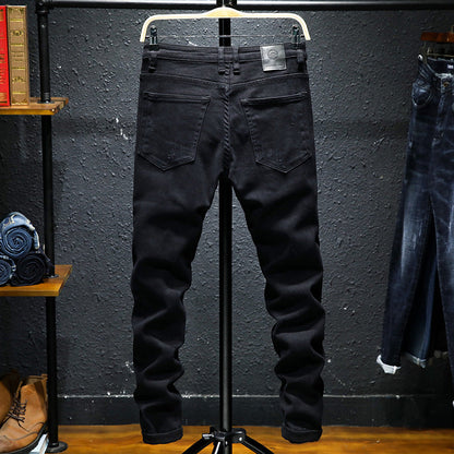 Barry – Nieuwe Herenjeans in Zuiver Zwart met Scheuren en Stretch