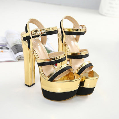Natasha – Super Hoge High Heels in Goud