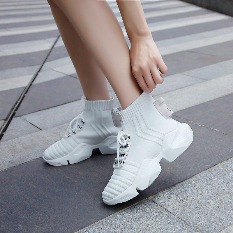 Jessie – Ademend Dames High-Top Schoenen met Dikke Zool en Stretch Sokken
