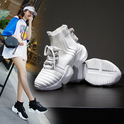 Jessie – Ademend Dames High-Top Schoenen met Dikke Zool en Stretch Sokken