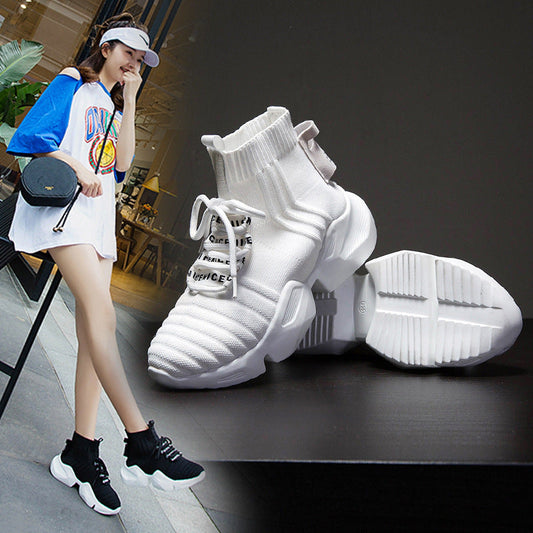 Jessie – Ademend Dames High-Top Schoenen met Dikke Zool en Stretch Sokken