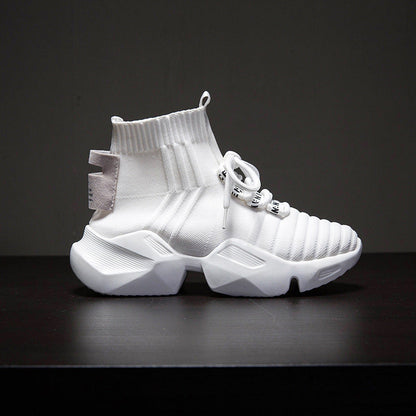 Jessie – Ademend Dames High-Top Schoenen met Dikke Zool en Stretch Sokken