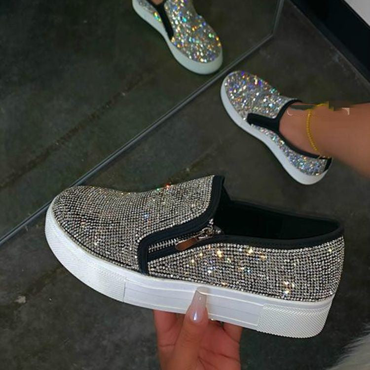 Amanda – Grote Maat Strass Platte Vrijetijdsschoenen