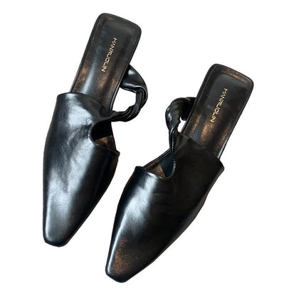 Gillian – Stijlvolle Puntige Dames Slip-On Mules Middenhak