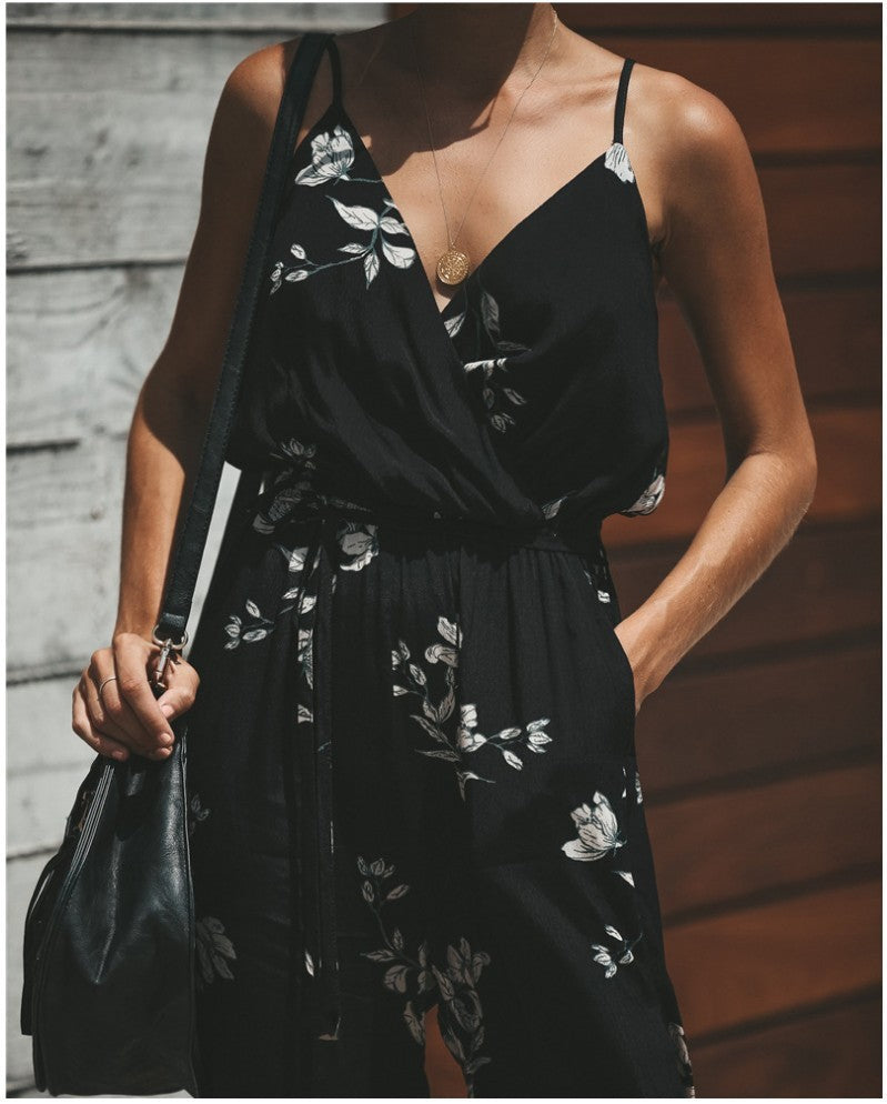 Imogen – Rugloze Jumpsuit met Zakken en V-Hals