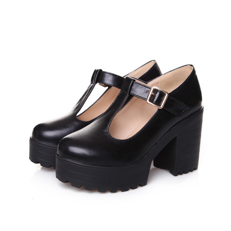 Melissa – Mary Janes Pumps met Blokhak en T-Band