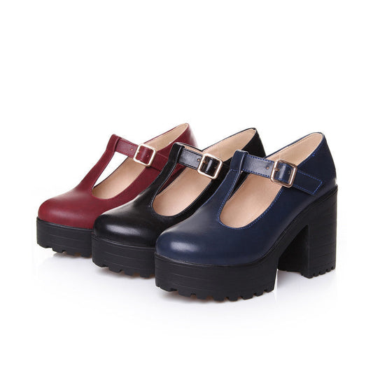 Melissa – Mary Janes Pumps met Blokhak en T-Band
