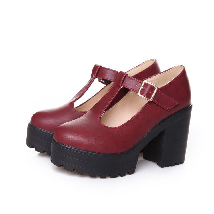 Melissa – Mary Janes Pumps met Blokhak en T-Band