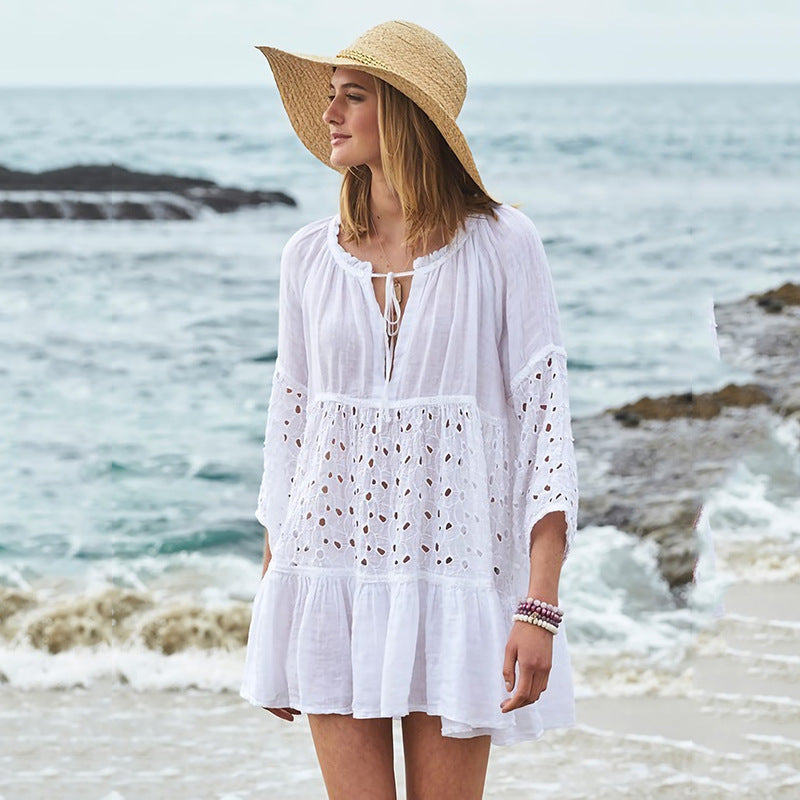 Megan – Losse Bikini-Blouse voor Dames met Zonbescherming