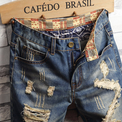 Gareth – Trendy Grote Gat Jeans Shorts voor Heren