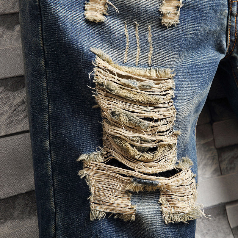 Gareth – Trendy Grote Gat Jeans Shorts voor Heren