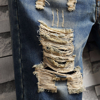 Gareth – Trendy Grote Gat Jeans Shorts voor Heren