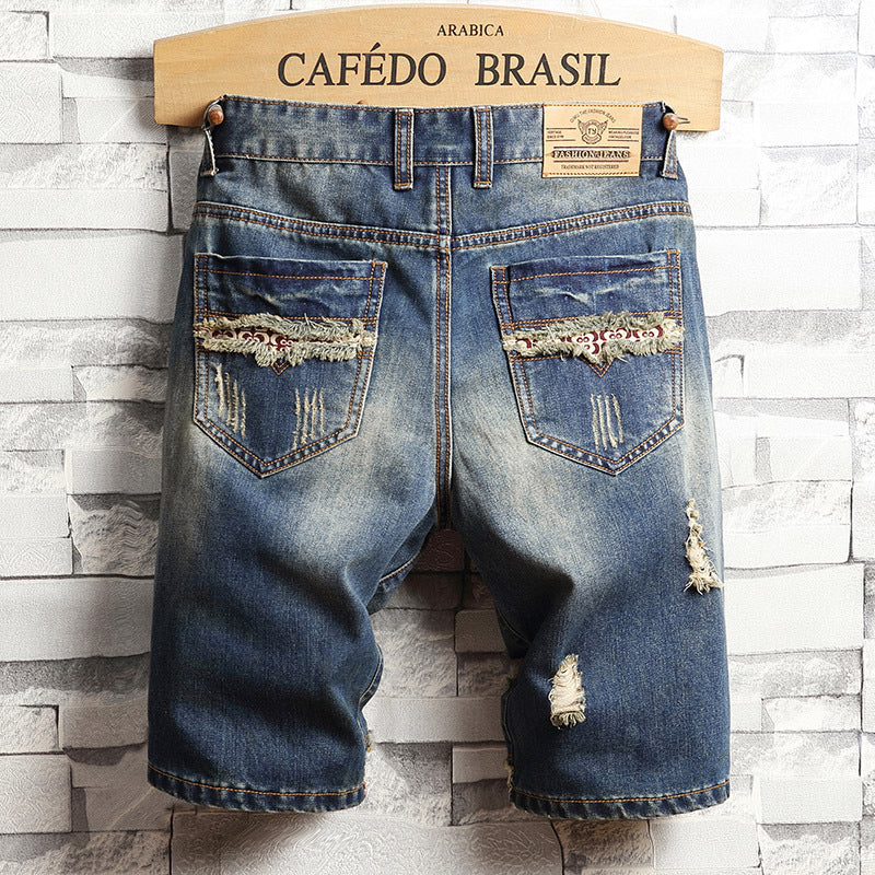 Gareth – Trendy Grote Gat Jeans Shorts voor Heren
