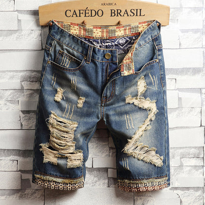 Gareth – Trendy Grote Gat Jeans Shorts voor Heren