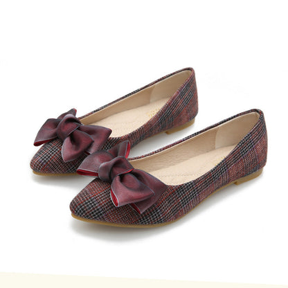 Sue – Platte ballerina schoenen met strik en spitse neus