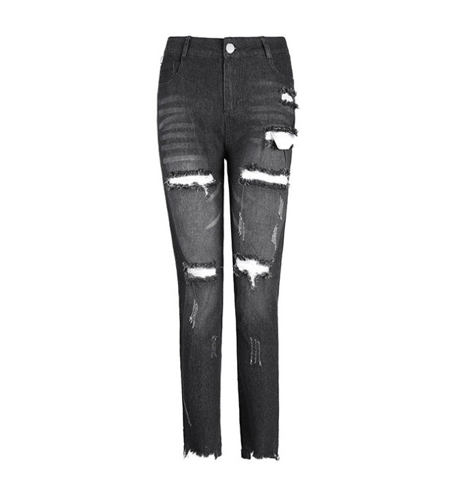 Anna – Damesjeans met doorboorde zoom en middelhoge taille