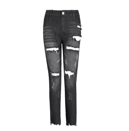 Anna – Damesjeans met doorboorde zoom en middelhoge taille