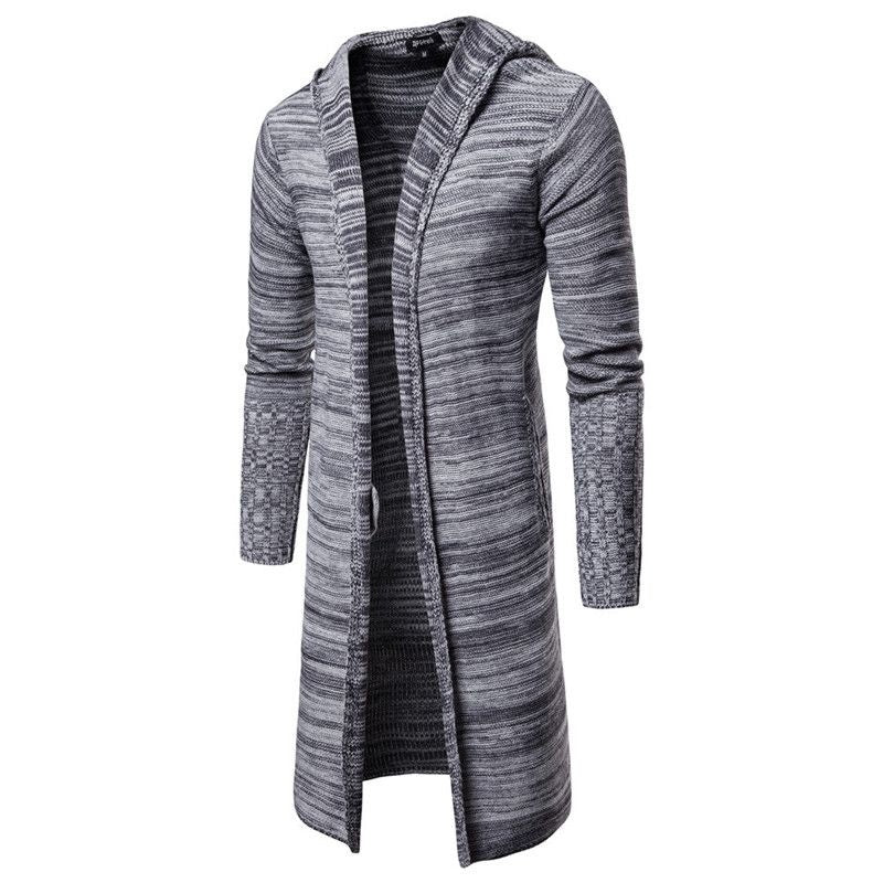 Gregory – Lange Heren Trenchcardigan met Kap voor de Winter