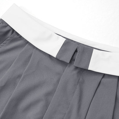 Katie – Contrasterende Vest met Wijde Broekspijpen, Modieuze Twee-Delige Set