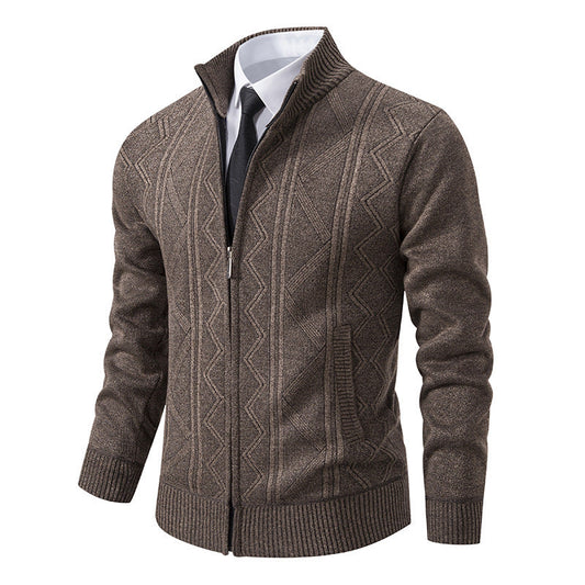 Bob – Wollen Heren Cardigan met Opstaande Kraag voor Herfst en Winter