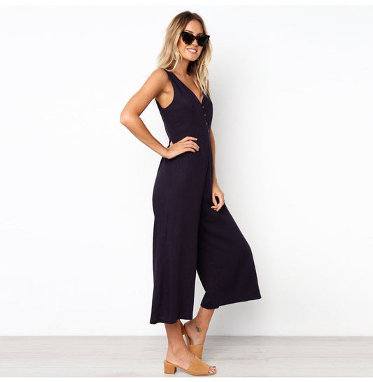 Amelia – Rugloze Jumpsuit met V-Hals