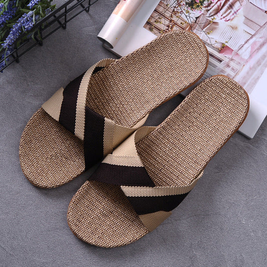 Natalie – Rutschvrije Linnen Slippers