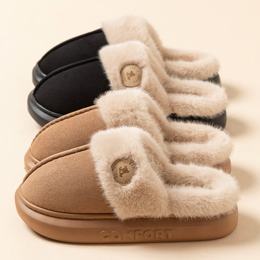 Audrey – Fluffy Winterpantoffels met Dikke Zool