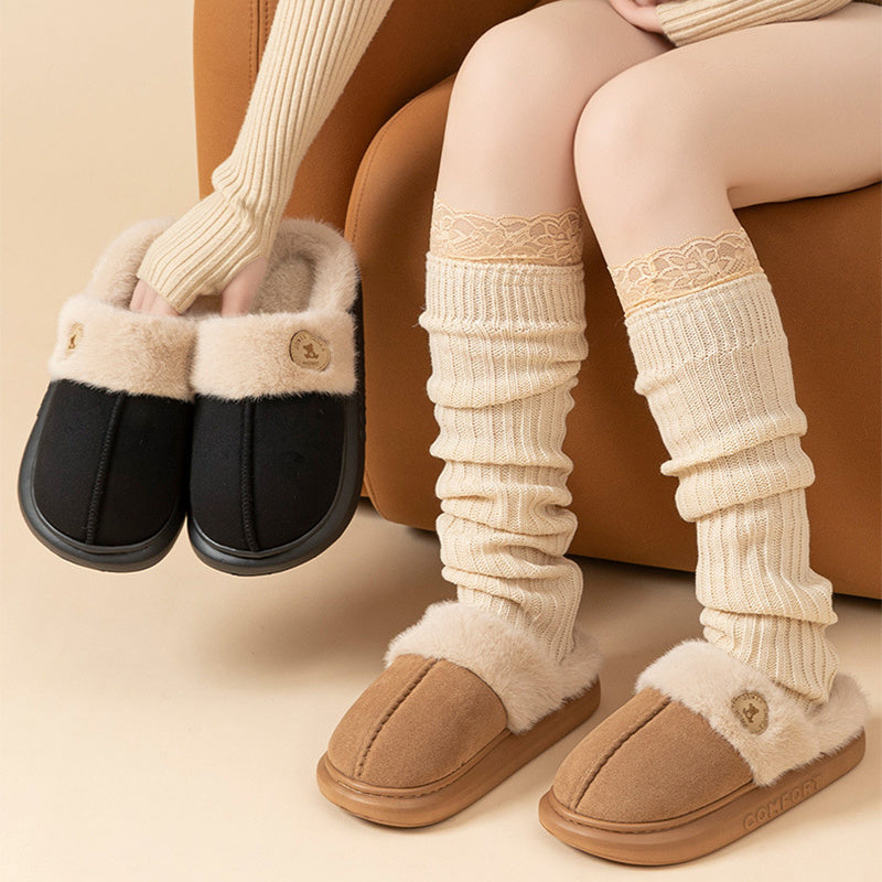 Audrey – Fluffy Winterpantoffels met Dikke Zool