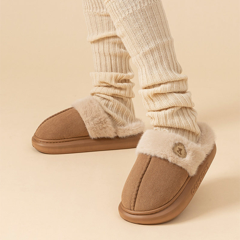 Audrey – Fluffy Winterpantoffels met Dikke Zool