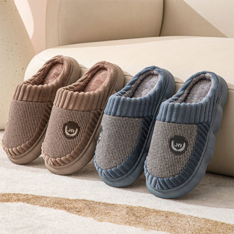 Alice – Pluche Pantoffels met Kleurblok voor Winter