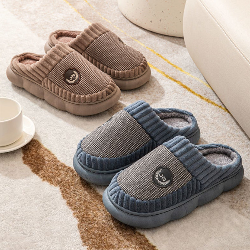 Alice – Pluche Pantoffels met Kleurblok voor Winter