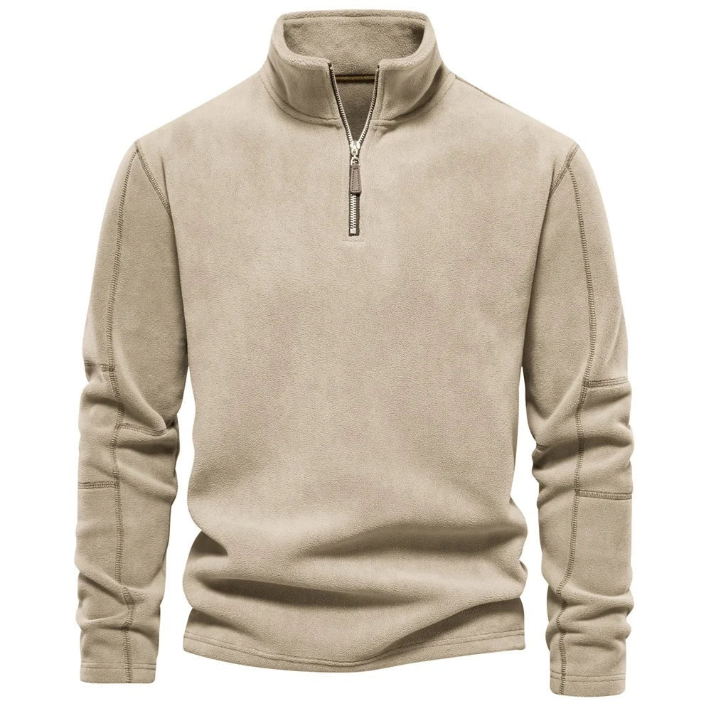 Arthur – Stehkragen Zip Sweatshirt met Fleece, casual trui voor heren