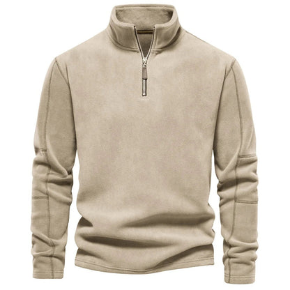 Arthur – Stehkragen Zip Sweatshirt met Fleece, casual trui voor heren