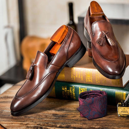 Lawrence – Business Casual Kwastenschoenen van vegan leer
