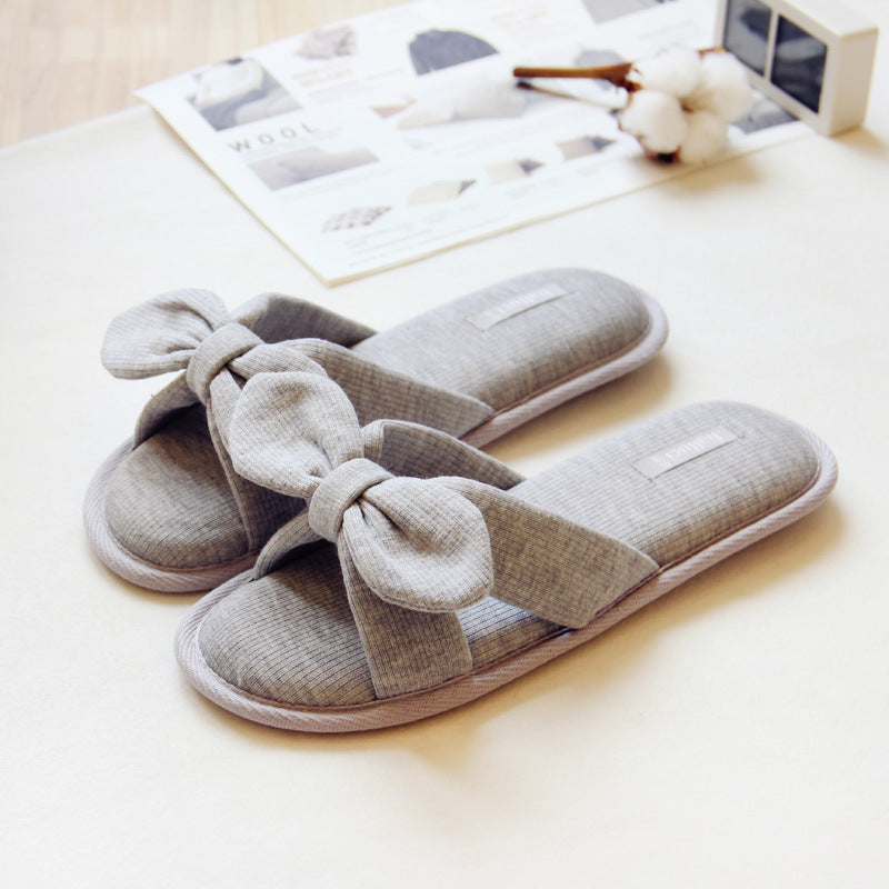 Clara – Antislip Badslippers van Katoen met Strik