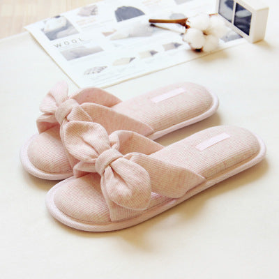 Clara – Antislip Badslippers van Katoen met Strik