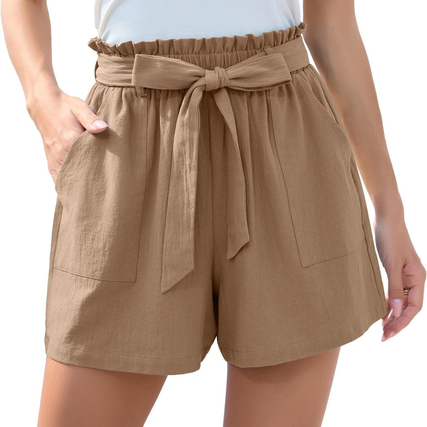 Abigail – Stijlvolle Rucheshort met Zakken