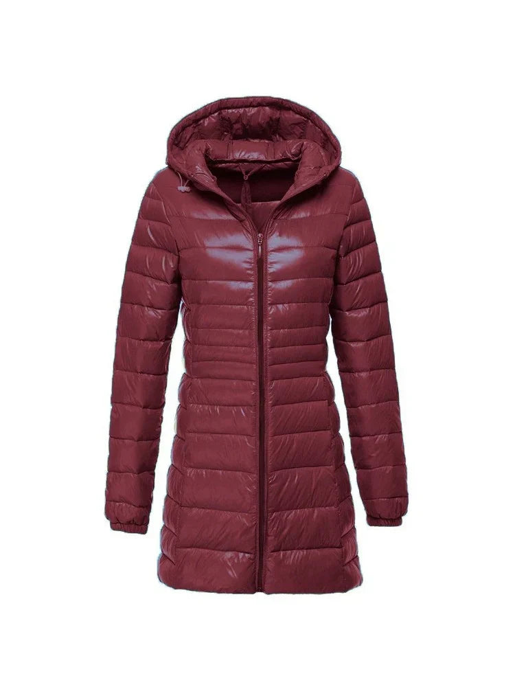 Natalie – Lange gewatteerde winterjas voor dames