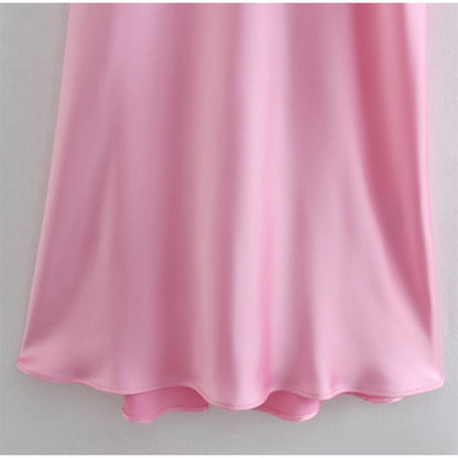 Lauren – Elegant Satijnen Maxi-jurk met Smalle Bandjes voor Dames