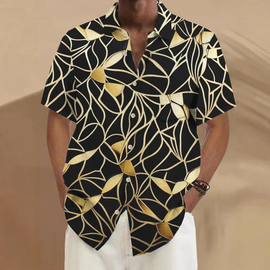 Charles – Casual Bedrukte Heren Cardigan Met Korte Mouwen Voor De Zomer